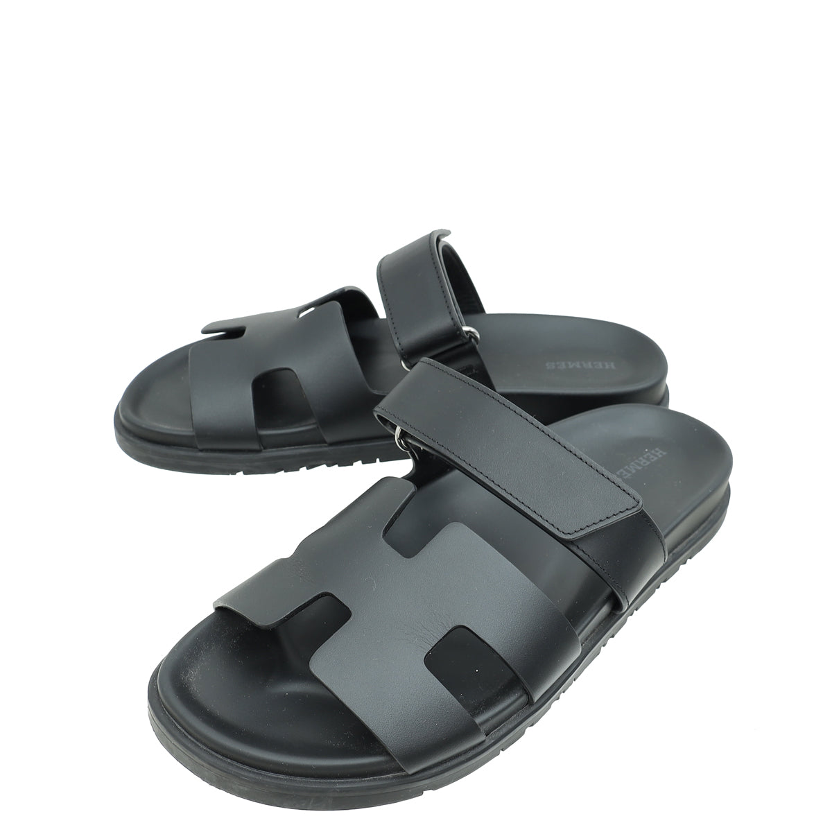 Hermes Black Chypre Sandal 39-Hermes-THE CLOSET