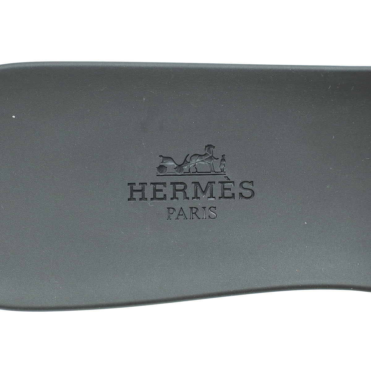 Hermes Noir Rubber Aloha Sandals 39