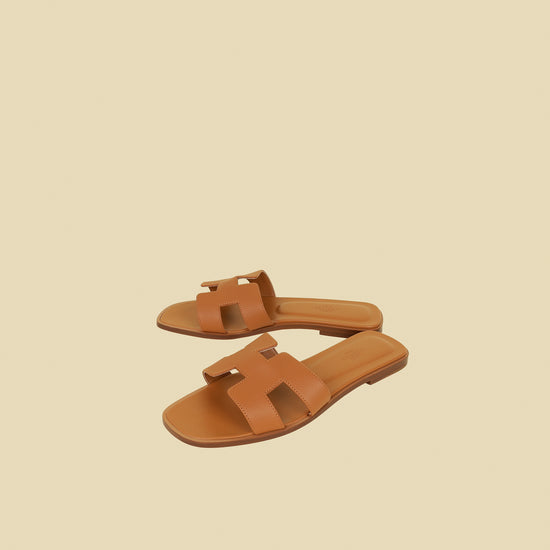 Hermes Natural Oran Sandals 39-Hermes-THE CLOSET