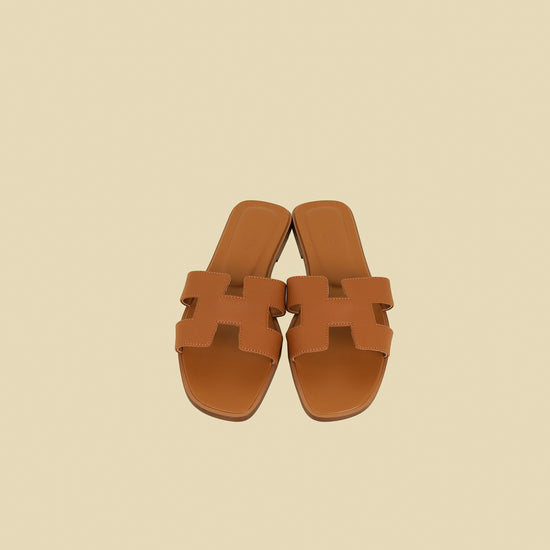 Hermes Natural Oran Sandals 39-Hermes-THE CLOSET