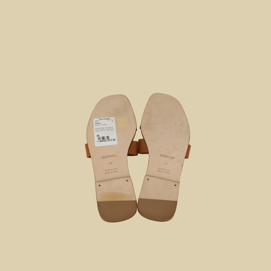 Hermes Natural Oran Sandals 39-Hermes-THE CLOSET