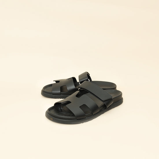 Hermes Noir Chypre Sandal 39-Hermes-THE CLOSET