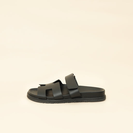 Hermes Noir Chypre Sandal 39-Hermes-THE CLOSET