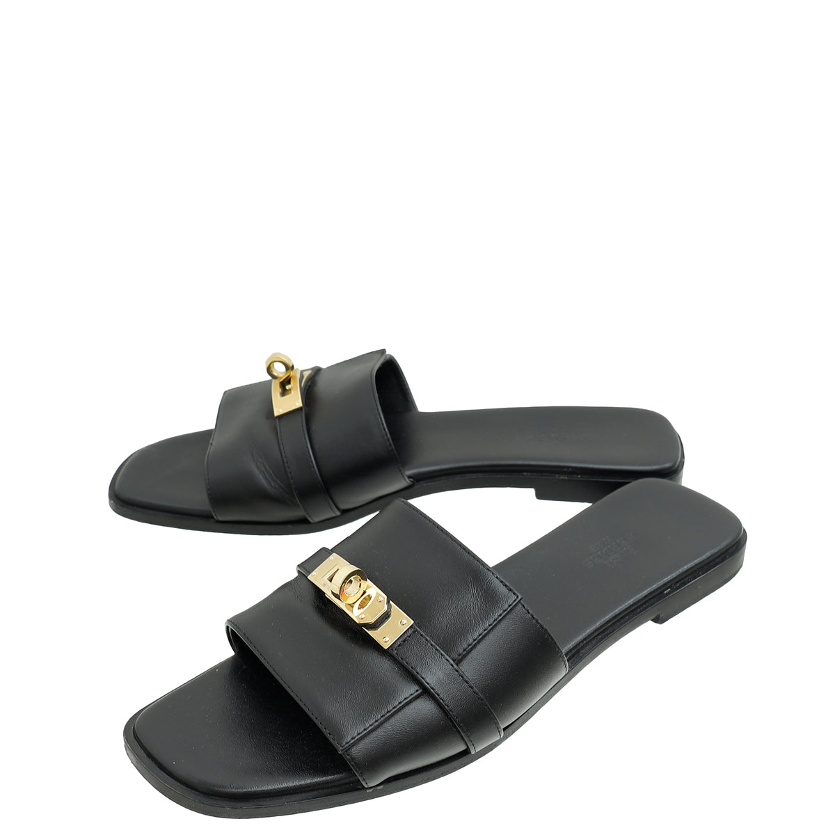 Hermes Noir Gabriel Sandal 39