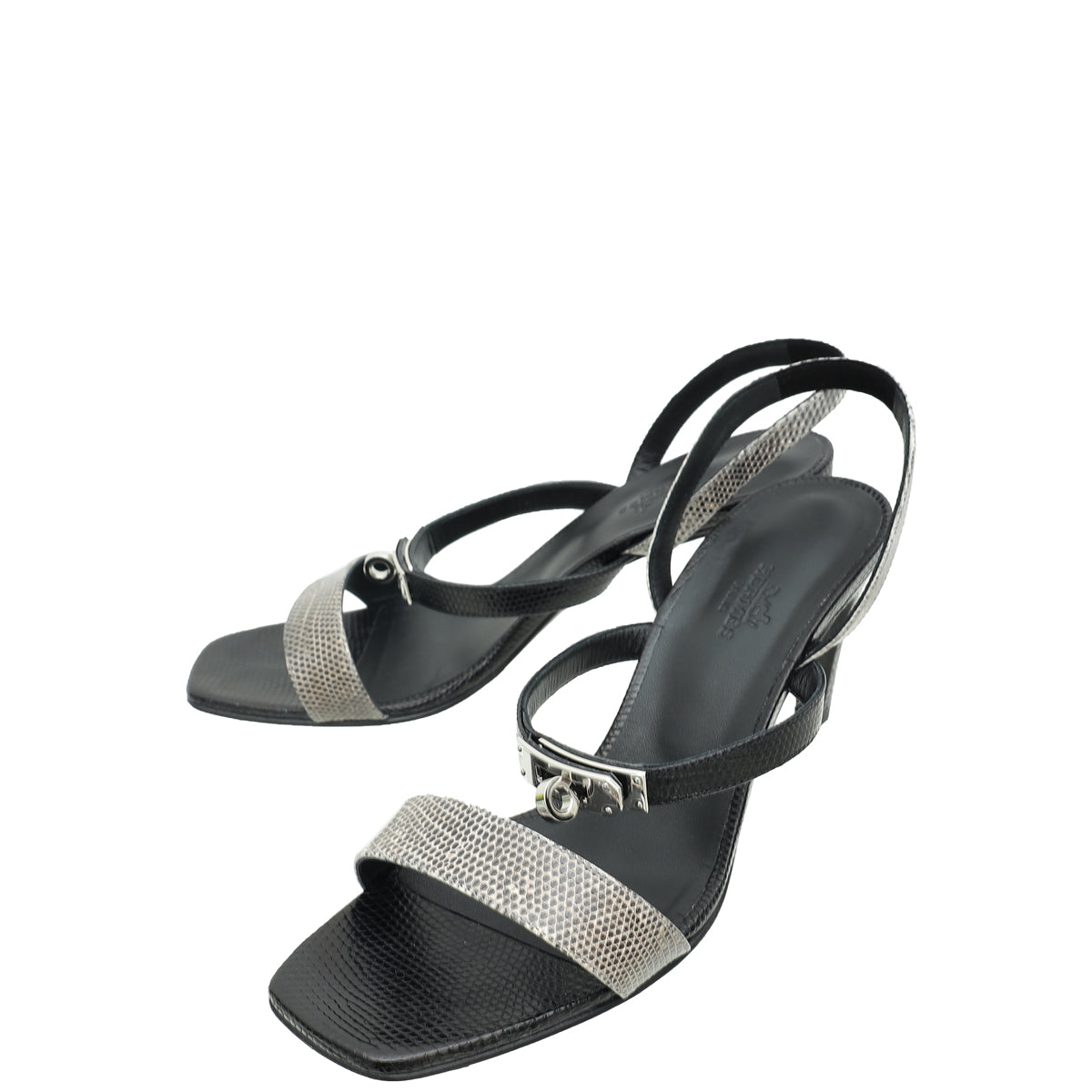 Hermes Bicolor Lizard Glamour 75 Sandals 39