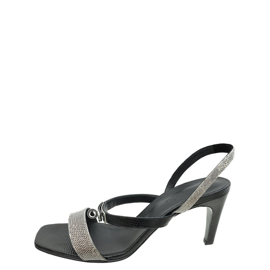 Hermes Bicolor Lizard Glamour 75 Sandals 39