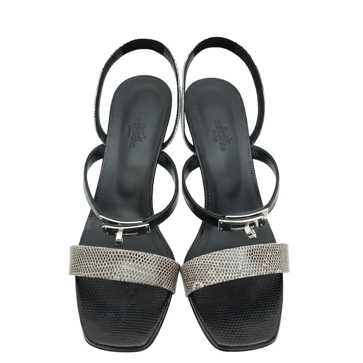 Hermes Bicolor Lizard Glamour 75 Sandals 39