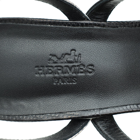 Hermes Bicolor Lizard Glamour 75 Sandals 39