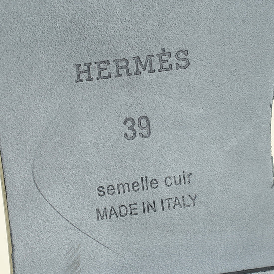 Hermes Rose Perle Oran Crystal Sandals 39