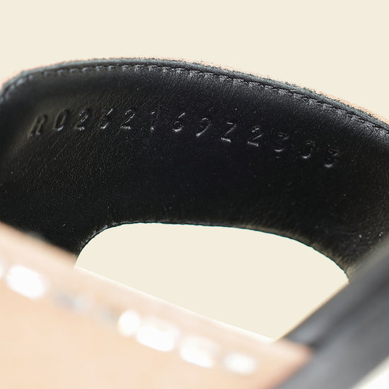 Hermes Rose Perle Oran Crystal Sandals 39