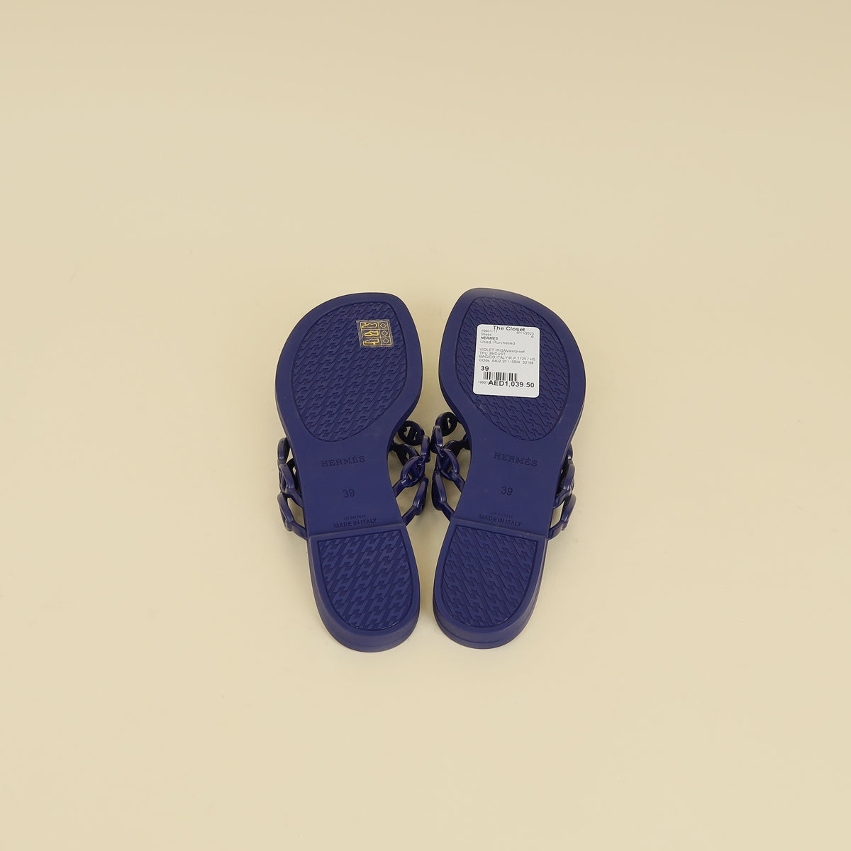Hermes Violet Iris Island Waterproof Sandal 39-Hermes-THE CLOSET