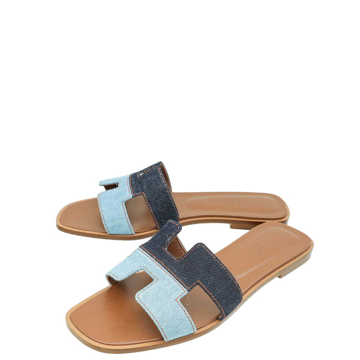 Hermes Bicolor Denim Oran Sandal 39-Hermes-THE CLOSET