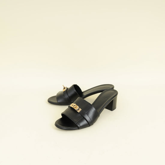 Hermes Noir Gigi 50 Sandal 39