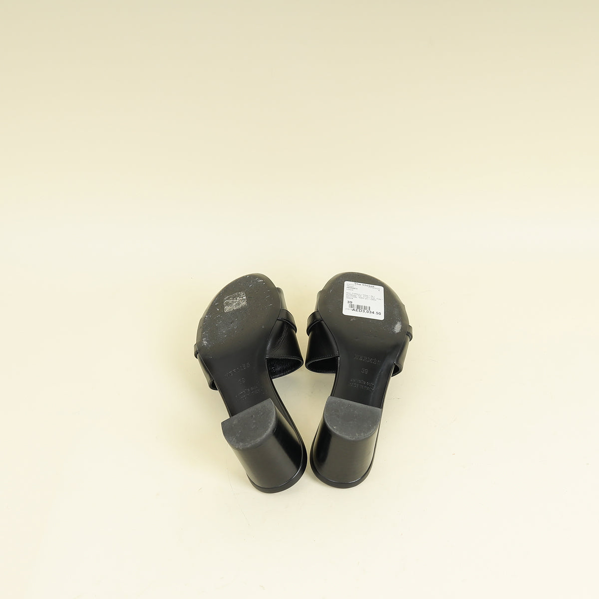 Hermes Noir Gigi 50 Sandal 39