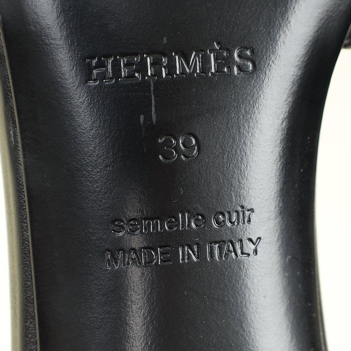 Hermes Noir Gigi 50 Sandal 39