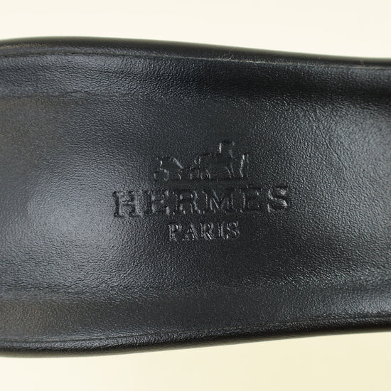 Hermes Noir Gigi 50 Sandal 39