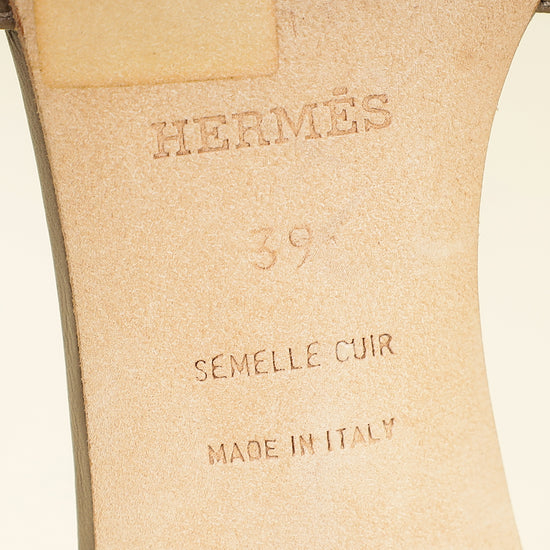 Hermes Gris Oasis Sandals 39