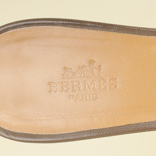 Hermes Gris Oasis Sandals 39