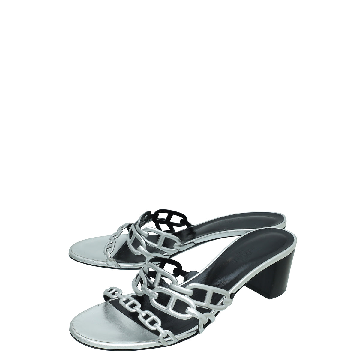 Hermes Gris Argente Tandem Sandal 39-Hermes-THE CLOSET