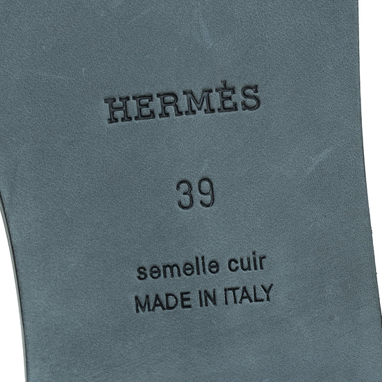 Hermes Vert Veronese Oran "Fantaisie Botanique" Printed Sandal 39