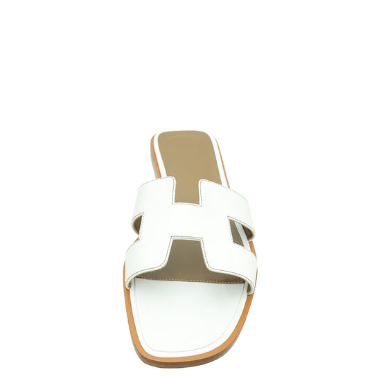 Hermes Blanc Oran Sandal 39