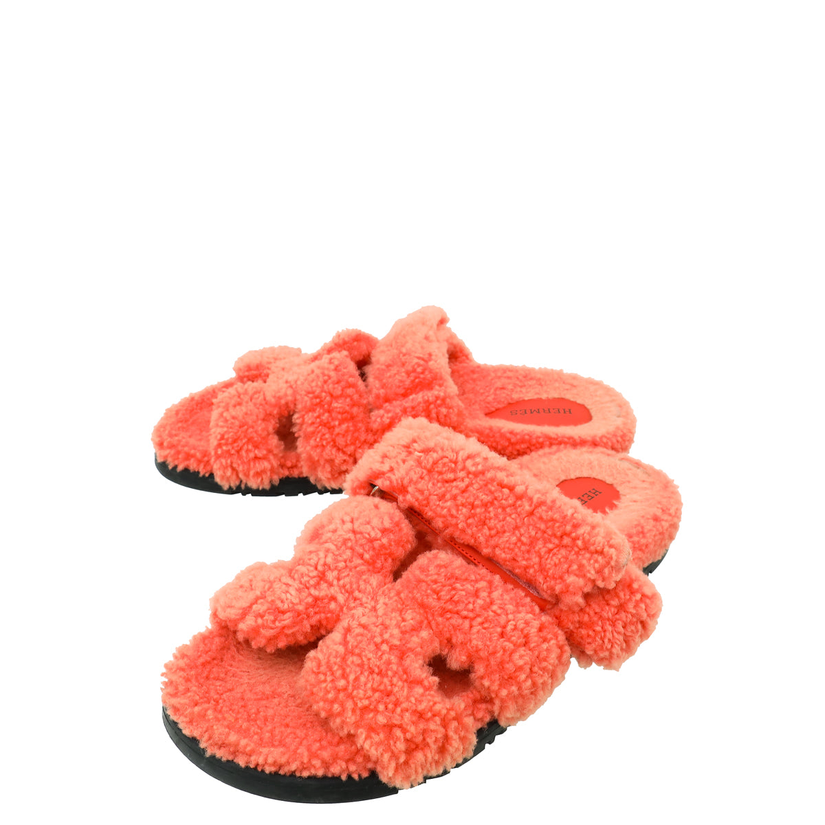 Hermes Rose Du Désert Woolskin Chypre Sandal 39-Hermes-THE CLOSET