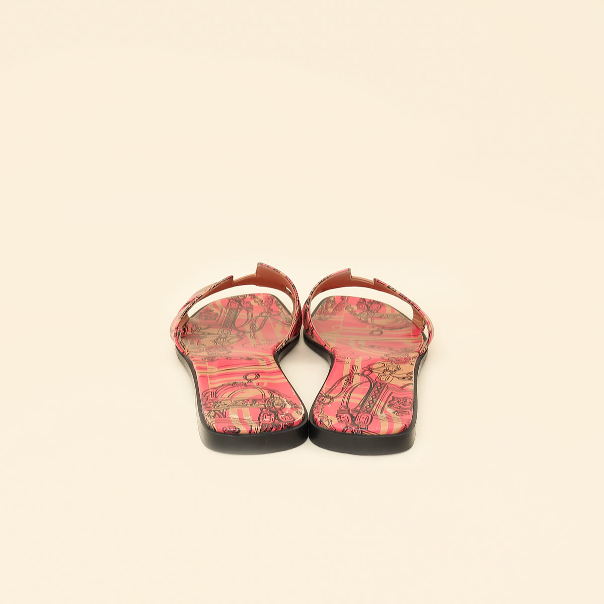 Hermes RoNoir "Brides de Gala en Desordre" Print Oran Sandals 40.5-Hermes-THE CLOSET