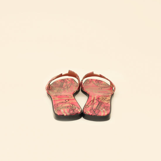 Hermes RoNoir "Brides de Gala en Desordre" Print Oran Sandals 40.5-Hermes-THE CLOSET