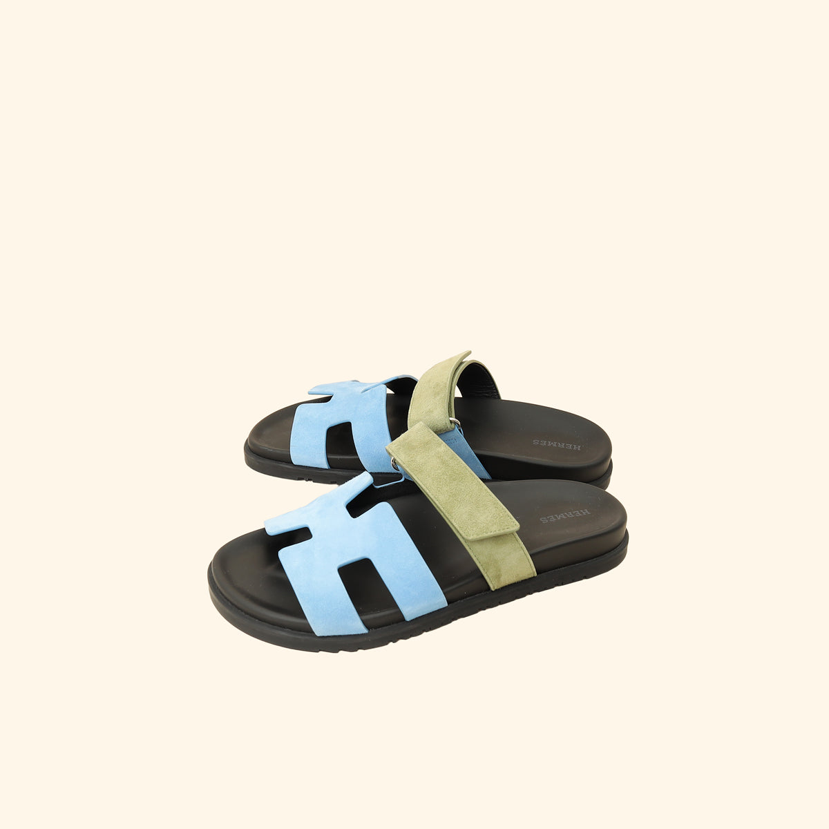 Hermes Bicolor Chypre Suede Sandals 40.5-Hermes-THE CLOSET