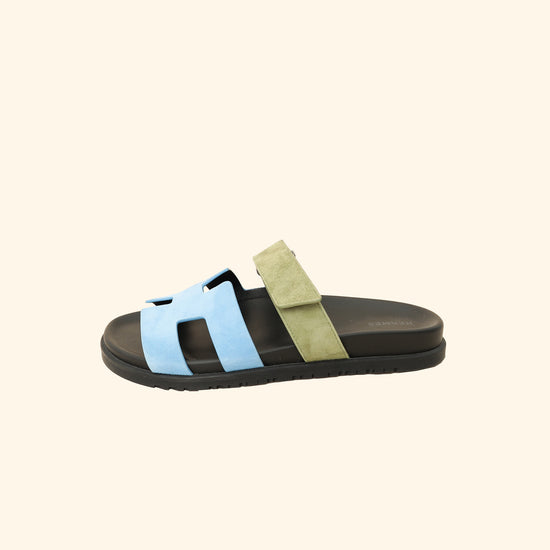 Hermes Bicolor Chypre Suede Sandals 40.5-Hermes-THE CLOSET