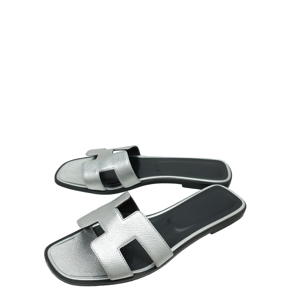 Hermes Gris Argenté Oran Sandal 40.5-Hermes-THE CLOSET