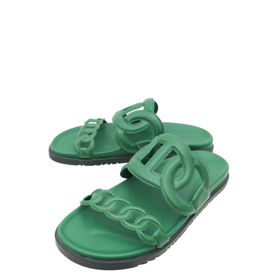 Hermes Vert Cactus Extra Sandal 40