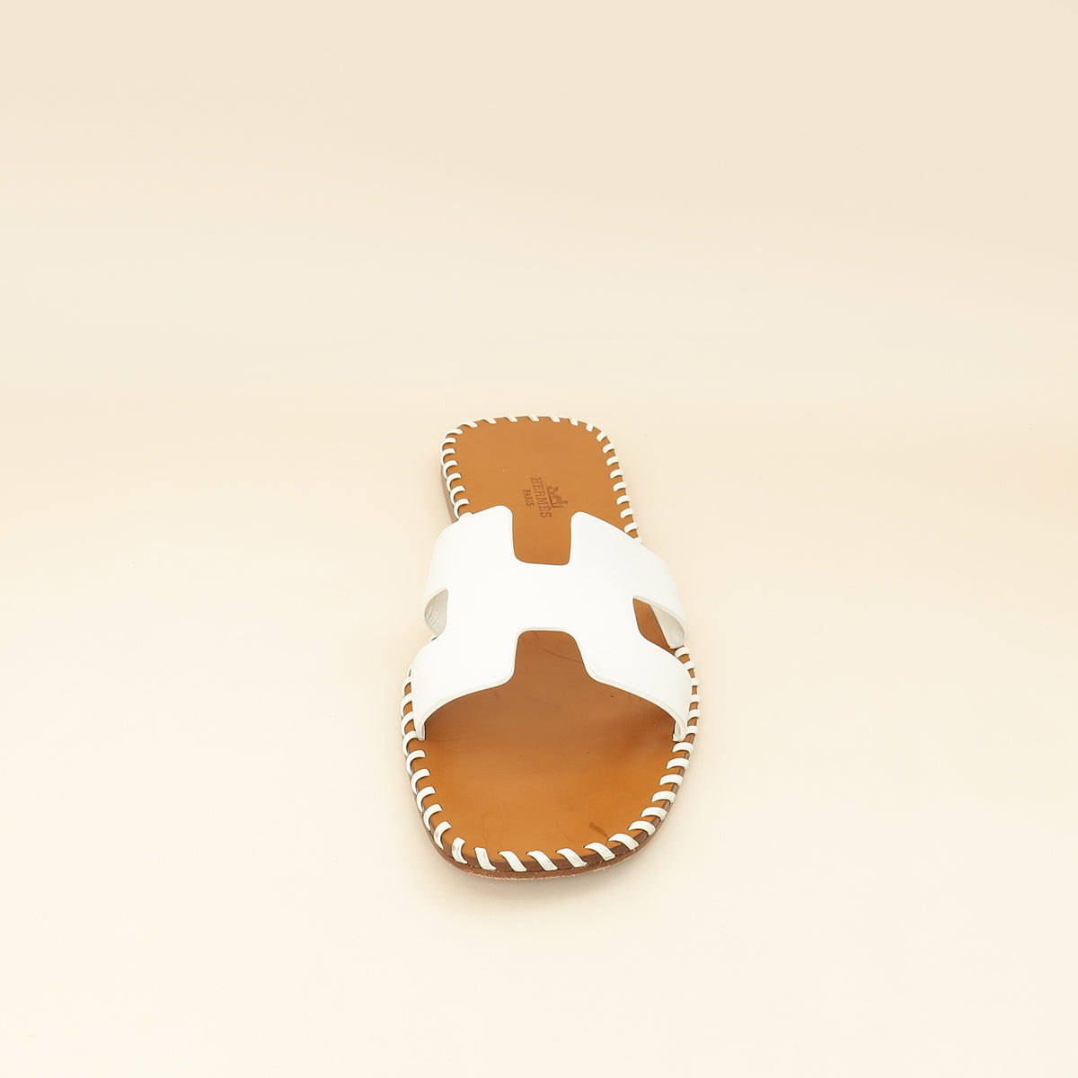 Hermes Blanc Oran Braided Sole Edge Sandal 40-Hermes-THE CLOSET