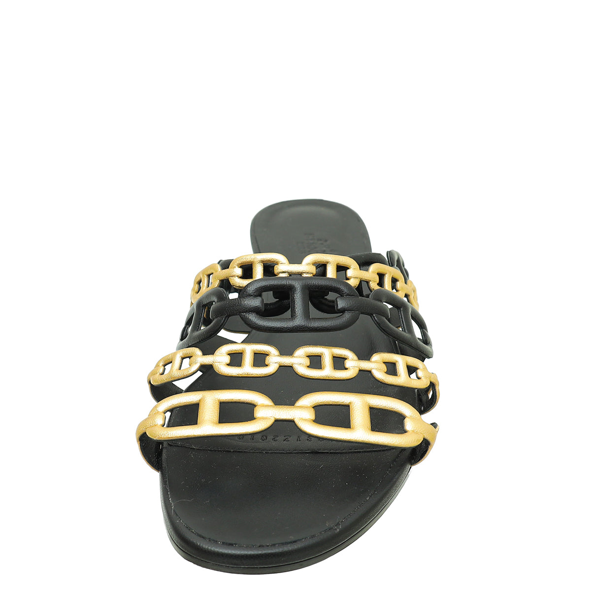 Hermes Thalassa leather sandal Size 38, Black & Gold | eBay