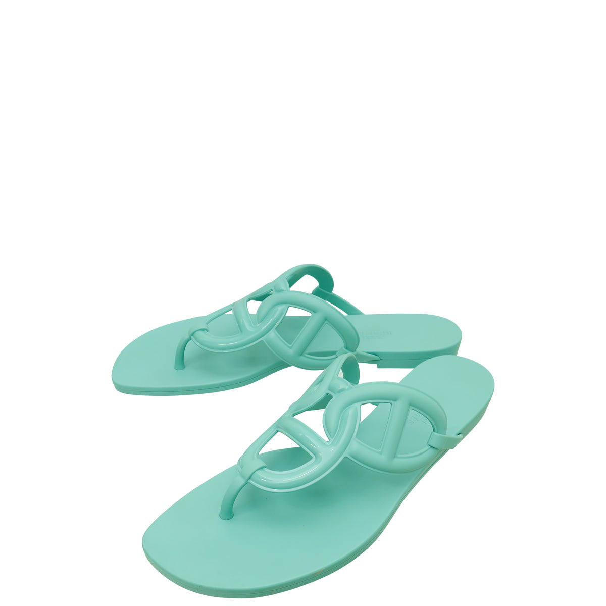 Hermes Vert Embrun Egerie Rubber Sandal 40-Hermes-THE CLOSET