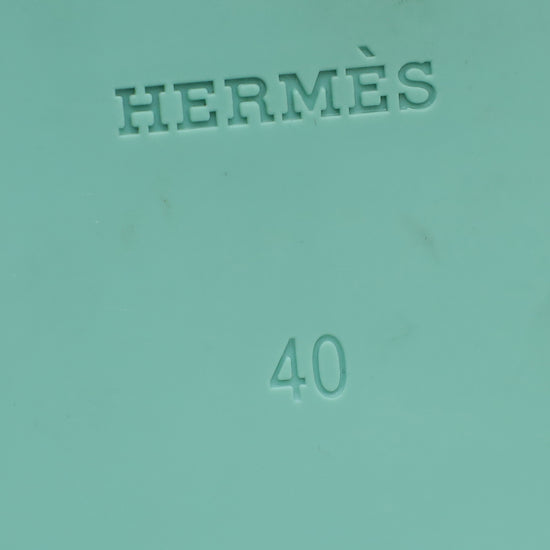 Hermes Vert Embrun Egerie Rubber Sandal 40