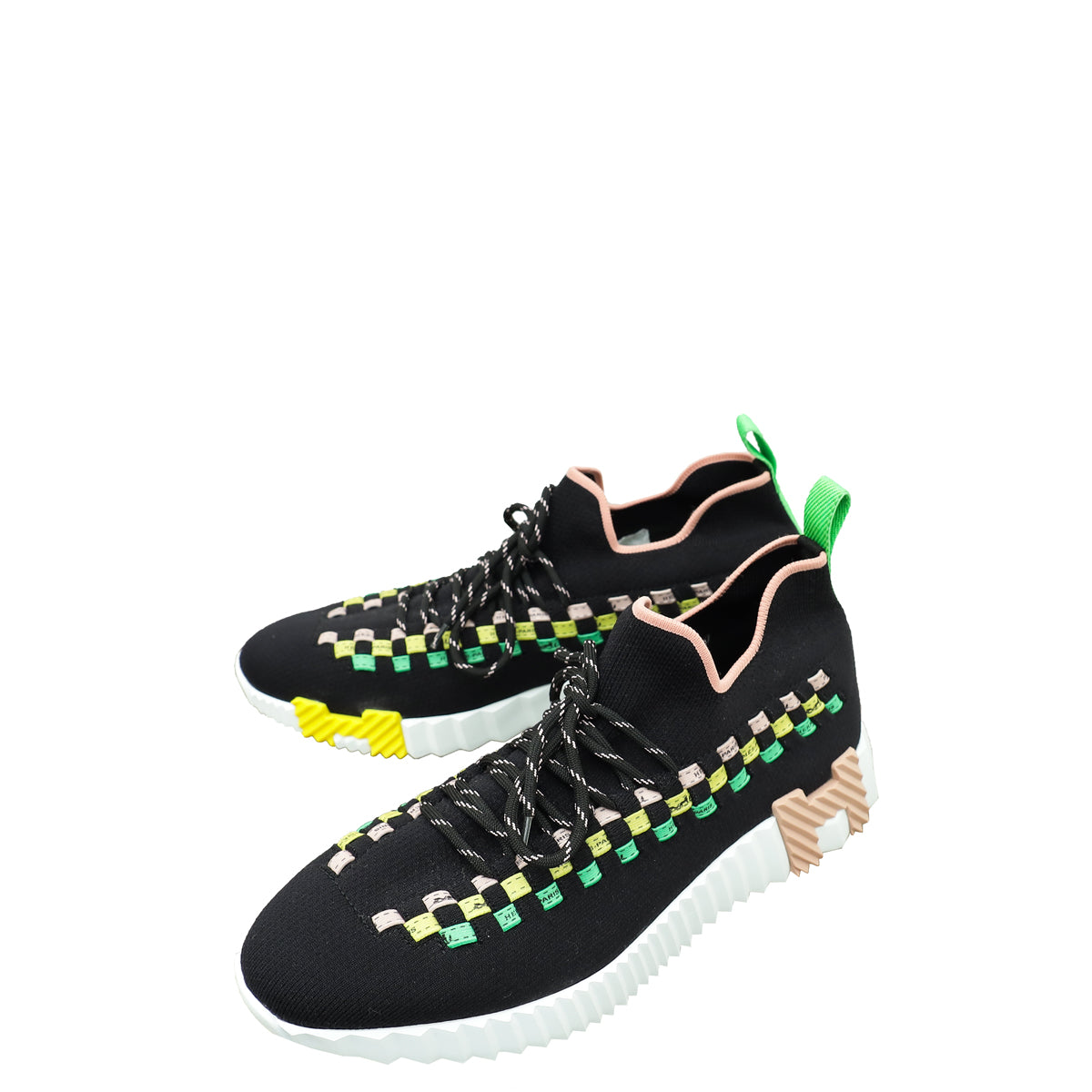 Hermes Noir Multicolor Flex Slip-On Braided Bolduc Detail Sneaker 40-Hermes-THE CLOSET