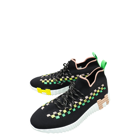 Hermes Noir Multicolor Flex Slip-On Braided Bolduc Detail Sneaker 40