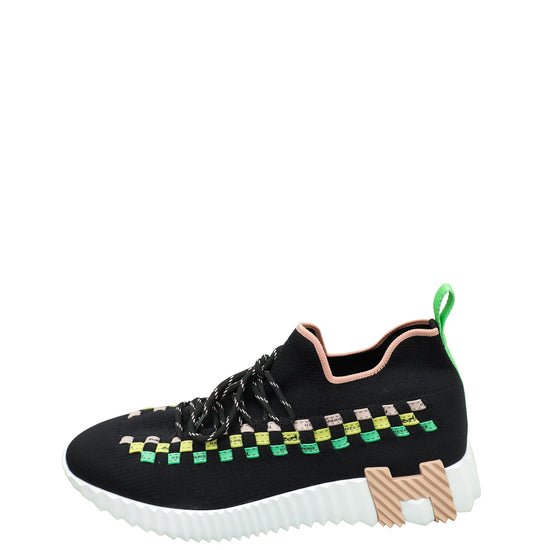 Hermes Noir Multicolor Flex Slip-On Braided Bolduc Detail Sneaker 40