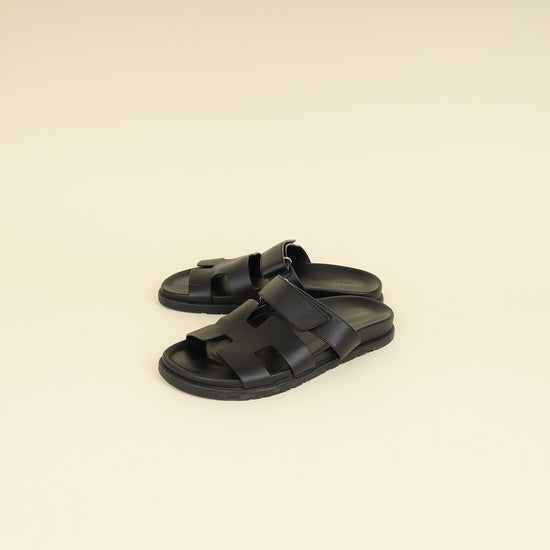 Hermes Black Chypre Sandals 40-Hermes-THE CLOSET