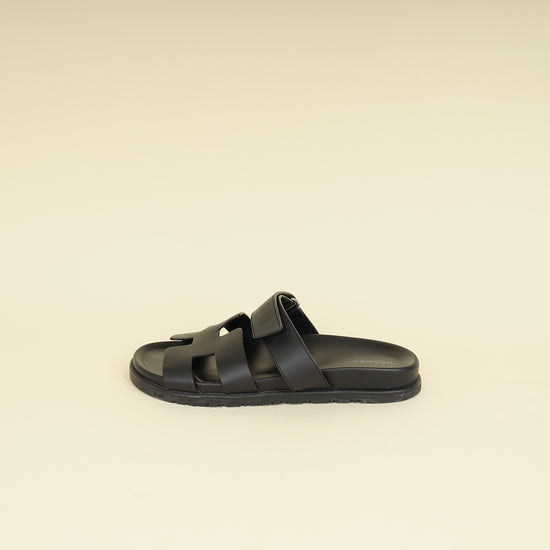 Hermes Black Chypre Sandals 40-Hermes-THE CLOSET