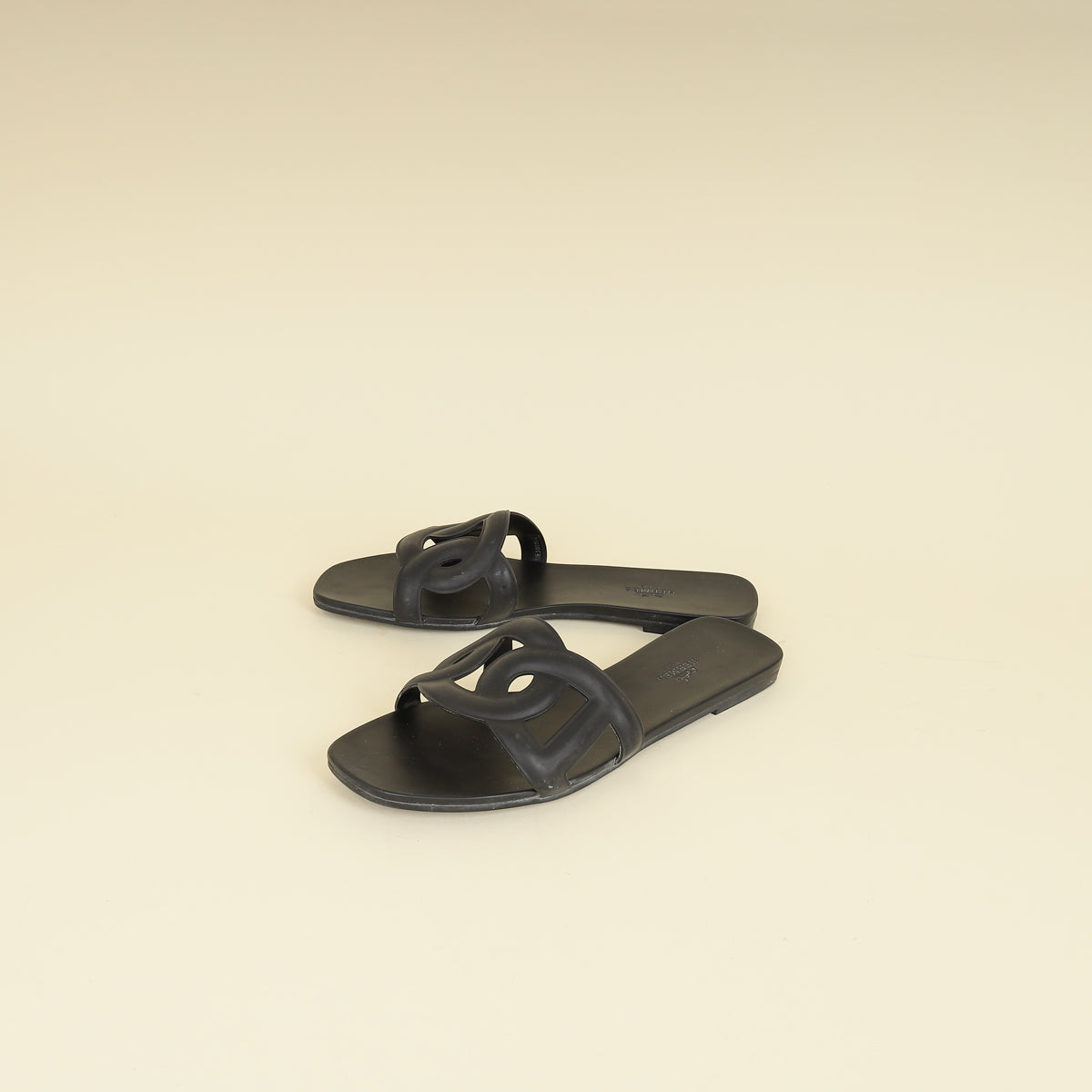 Hermes Black Aloha Sandals 40-Hermes-THE CLOSET