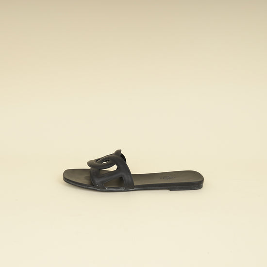 Hermes Black Aloha Sandals 40-Hermes-THE CLOSET