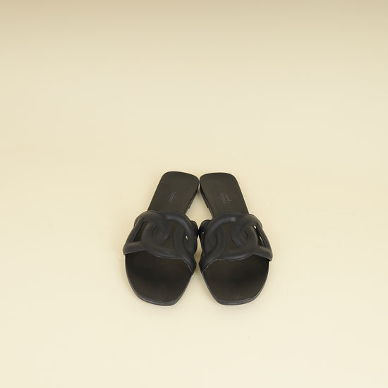 Hermes Black Aloha Sandals 40-Hermes-THE CLOSET