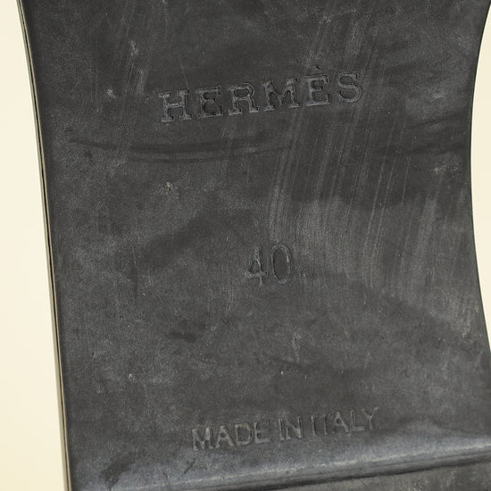 Hermes Black Aloha Sandals 40-Hermes-THE CLOSET