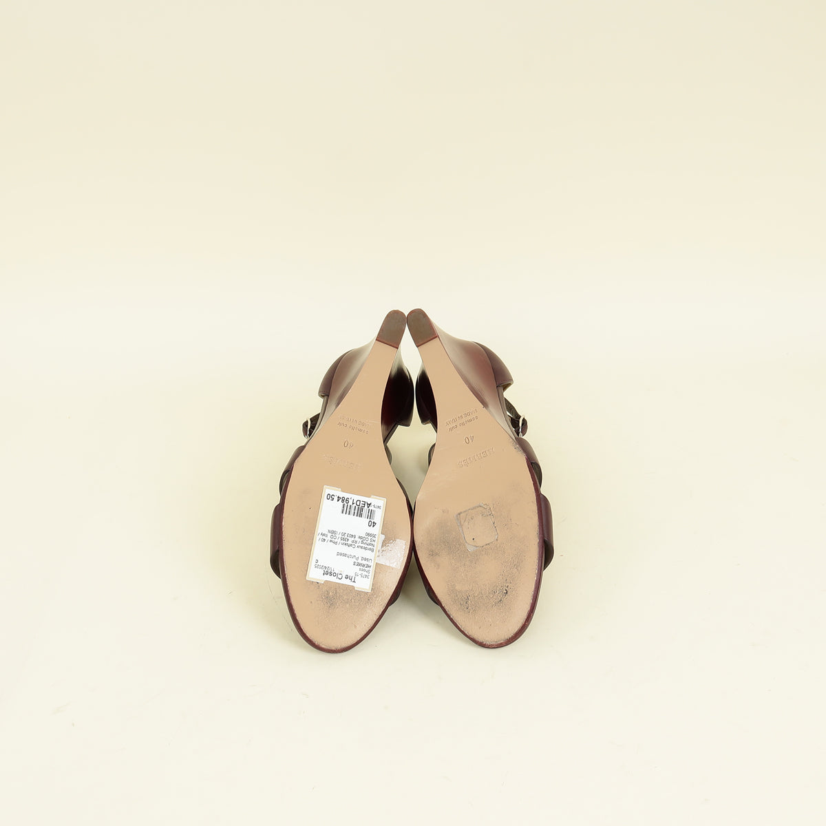 Hermes Bordeaux Legend Sandal 40