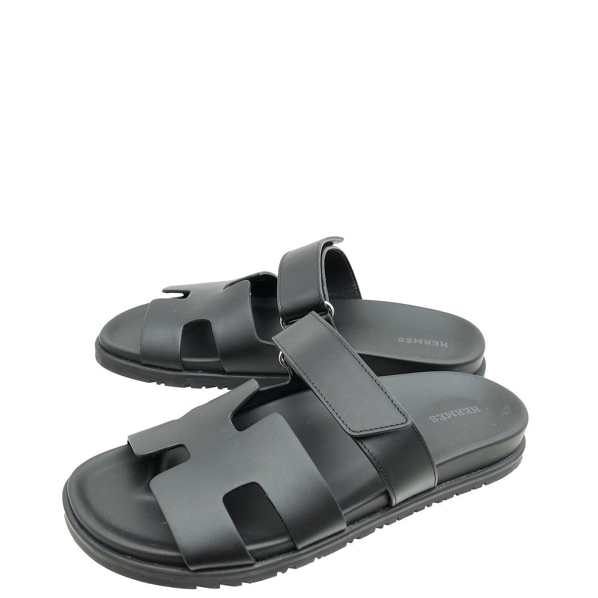 Hermes Noir Chypre Sandal 40-Hermes-THE CLOSET
