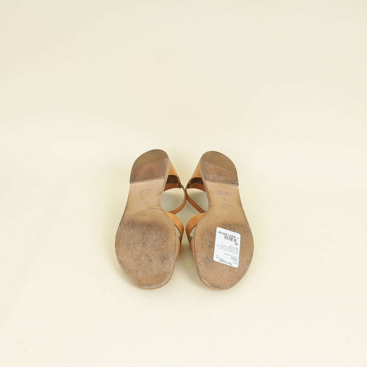Hermes Naturel Santorini Sandals 40
