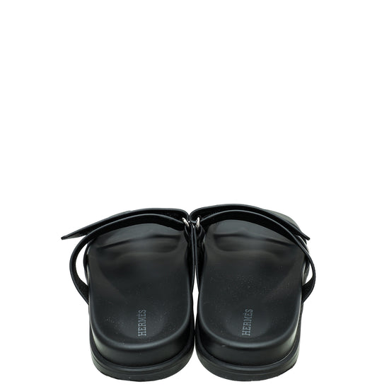 Hermes Black Chypre Sandals 41.5