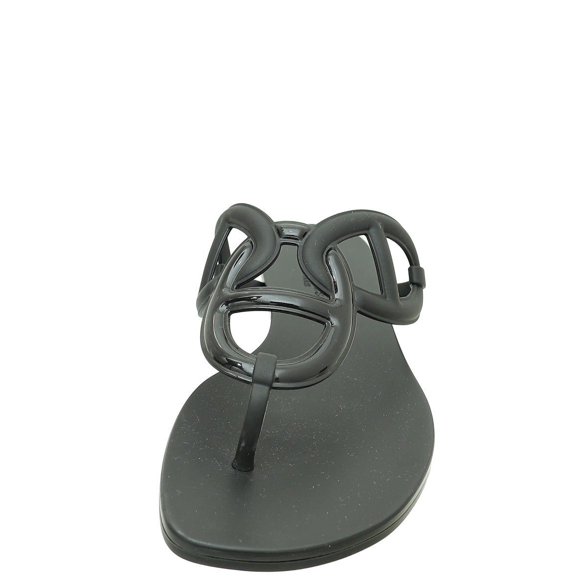 Hermes Noir Rubber Egerie Sandal 41-Hermes-THE CLOSET